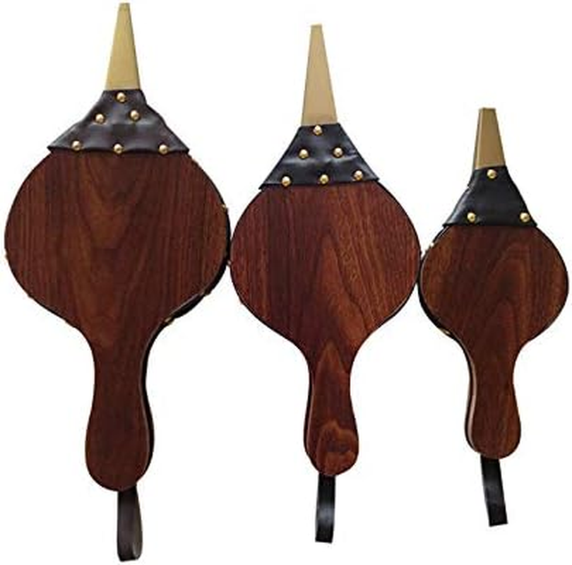 TF Bellows for Barbecue Fireplace Grill Blower Brown 3 Sizes to Choose with Leather Strap Fireplace & Grill, Iron, Brown image number 3