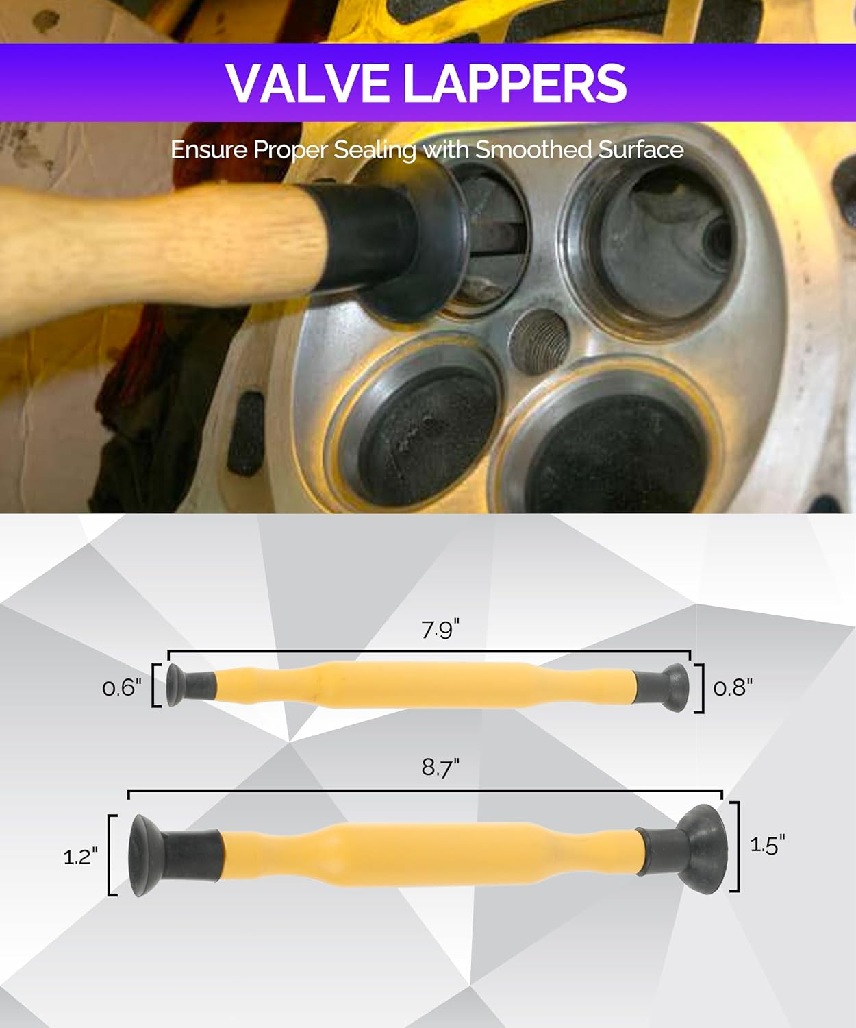 RACOONA Valve Spring Compressor,Car Accessories Valve Lapping Tool,10 Piece Spring Clamp Tool Kit with Valve Lapper,Valve Spring Removal Tool for Motorcycle, ATV, Car, Small Engine Vehicle Equipment image number 6