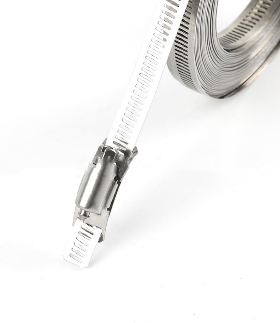 Clamps Hose Stainless Steel Worm Clamp,Hose Clamps 20 FT Adjustable 304 Stainless Steel Large Hose Clamp with 15 Fasteners Duct Clamps,Hose Clamp Strap with Fasteners. image number 1