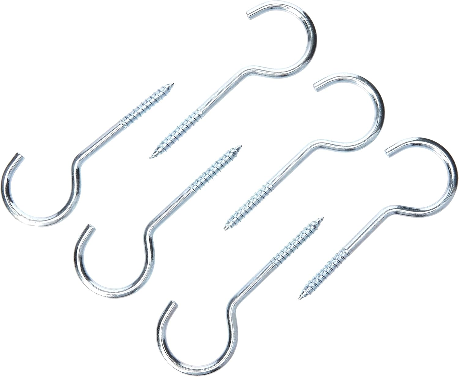 Merriway&reg; BH00110 Zinc Plated Screw in Ceiling Hook Steel, 100Mm (4 Inch) - Pack of 6 image number 1