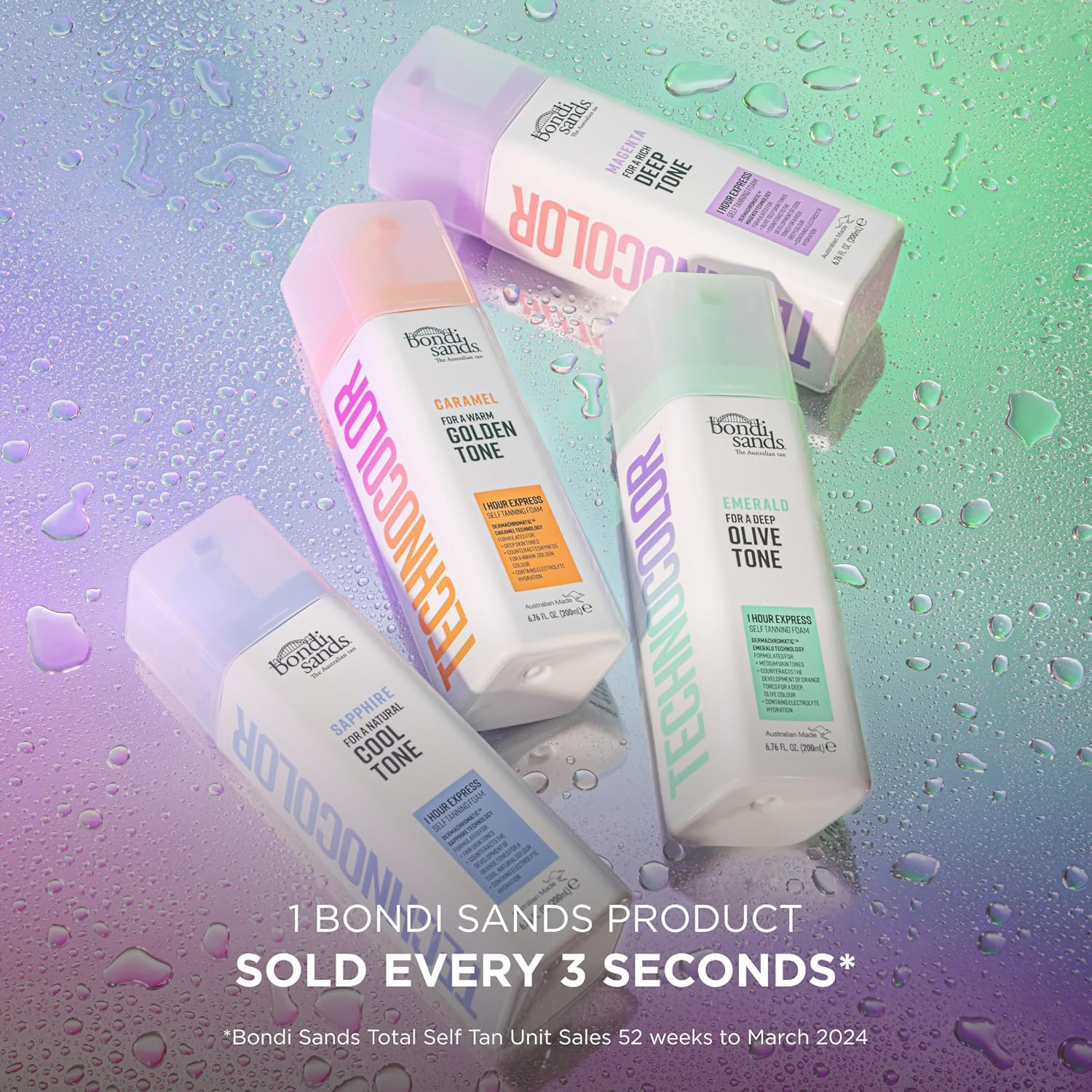 Bondi Sands Technocolor Sapphire 1 Hour Express Self Tanning Foam for a Natural Cool Tone 200 Ml image number 1