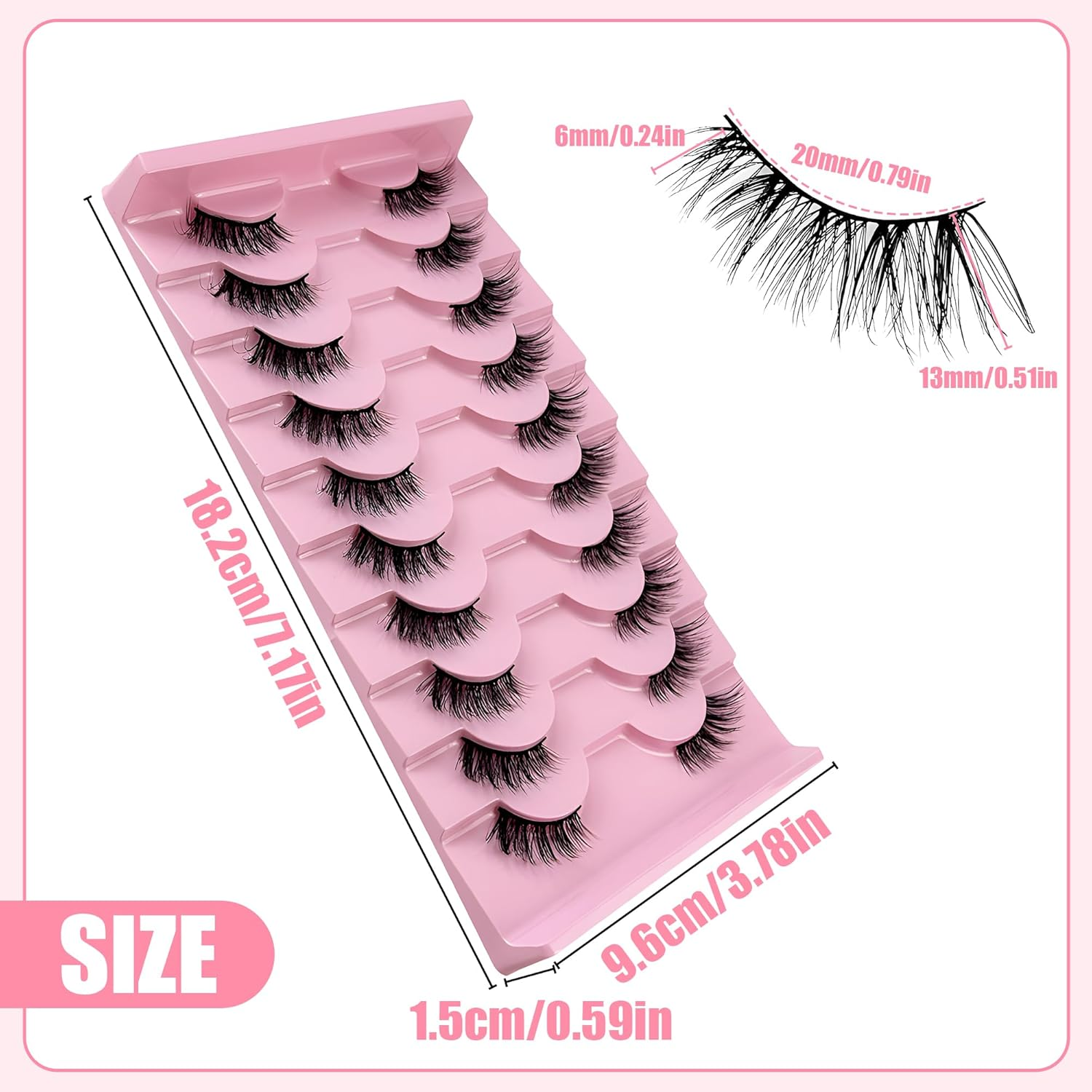 10 Pairs False Eyelashes with Tweezers - Half Lashes Natural Look, Reusable Cat Eye Lashes for Daily/Party/Diy Makeup, 10 Wear Styles, Clear Band & Wispy Demi Lashes (Beginners & Pros) image number 5