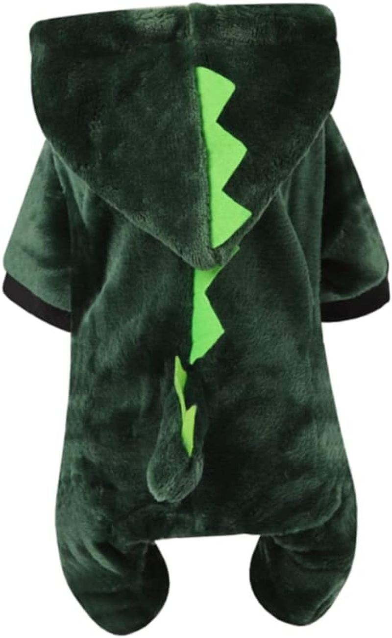 Halloween Dog Costume Dinosaur Dog Outfit Large Size Warm Pet Clothes Winter Jumpsuit image number 3