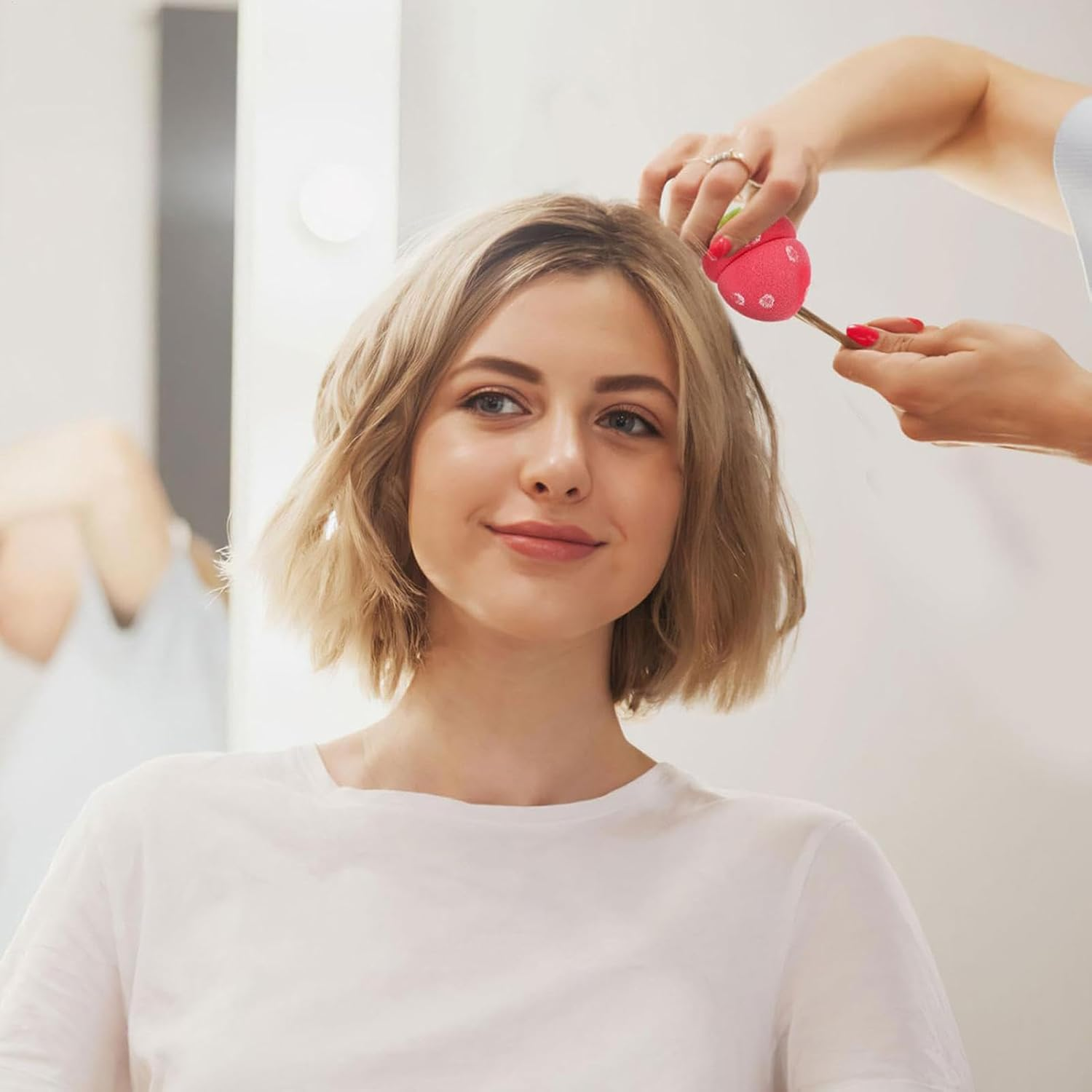 Strawberry Hair Curlers - Soft Hair Rollers, Hair Curl Tool, Night Curl Sponge, | Balle Lazy Sleep Curling Sponge, Curling Strawberry Shape Roller, Che