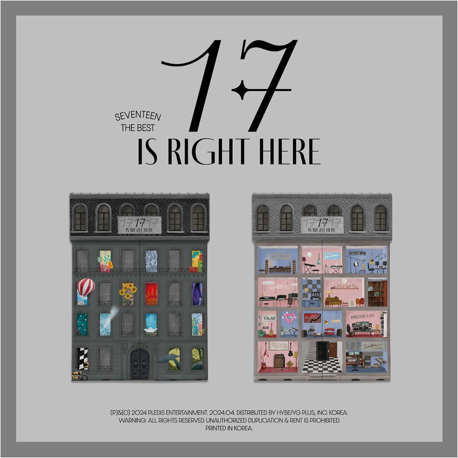 Seventeen 17 Is Right HERE Best Album Cd+Folded Poster on Pack+Outbox+Photobook+Archiving Book+Lyric Book+Team Photobook+Photocard+Tracking Sealed SVT (HERE Version)