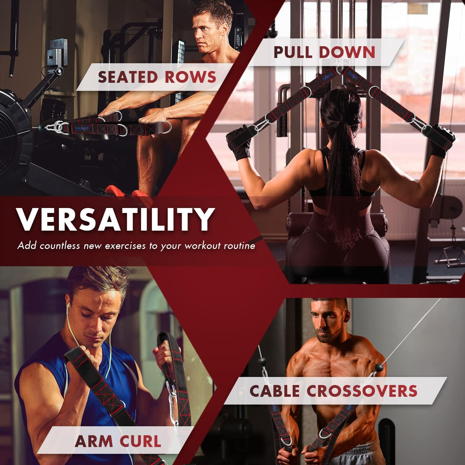 Yes4All Tricep Extension Strap/Adjustable Length and Multifunctional Usage Tricep Pull down Rope/Cable Attachments Straps for Greater Range of Motion/Home Gym Fitness Strap Cable Machine image number 5