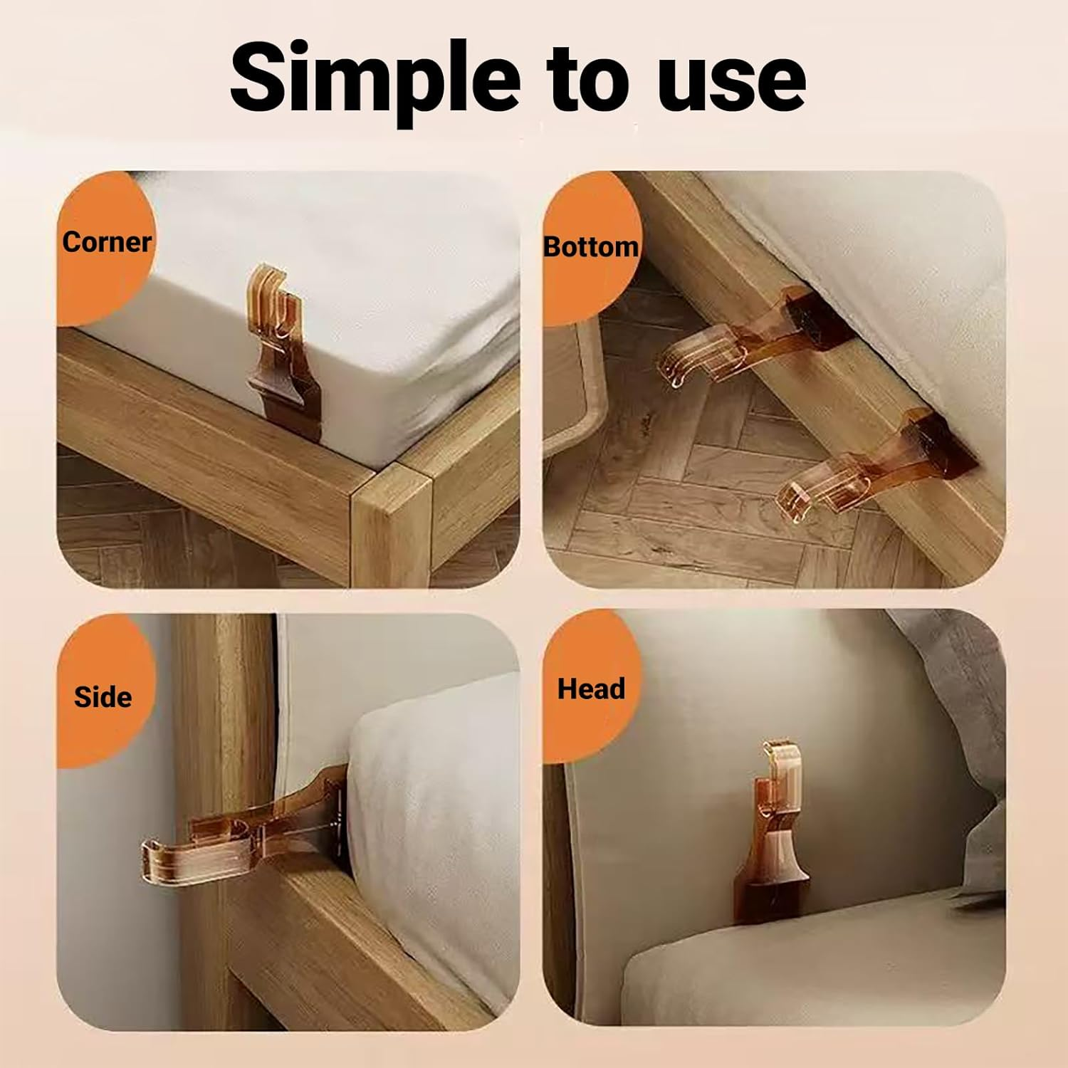 Bed Risers,Mattress Wedge Lifters with New Ergonomic Design,Heavy Duty Bed Sheet Tucking Tool,Convenient Bedding(1Pc,Brown) image number 1