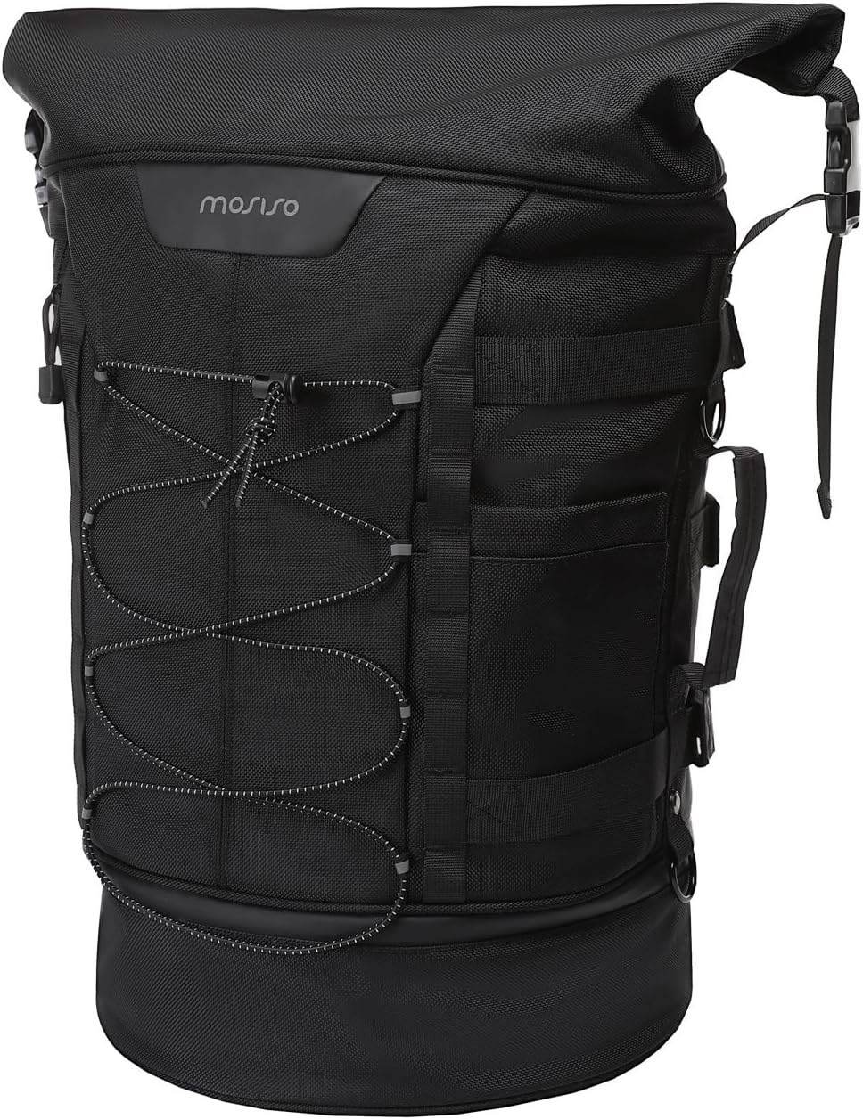 MOSISO Motorcycle Sissy Bar Backrest Bag Travel Luggage, Large Capacity Duffle Expandable 30L-48L, Motorcycle Gear Tail Bag with Rain Cover&Shoulder Strap, Black image number 2