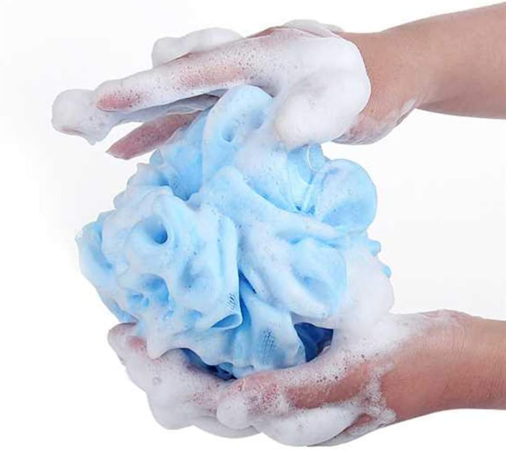 Soft Body Bubbles Sponge Bath Ball Nylon Scrubber Loofah Mesh Net Ball Cleaning Bath Sponge Multi-Color Shower Flower image number 4
