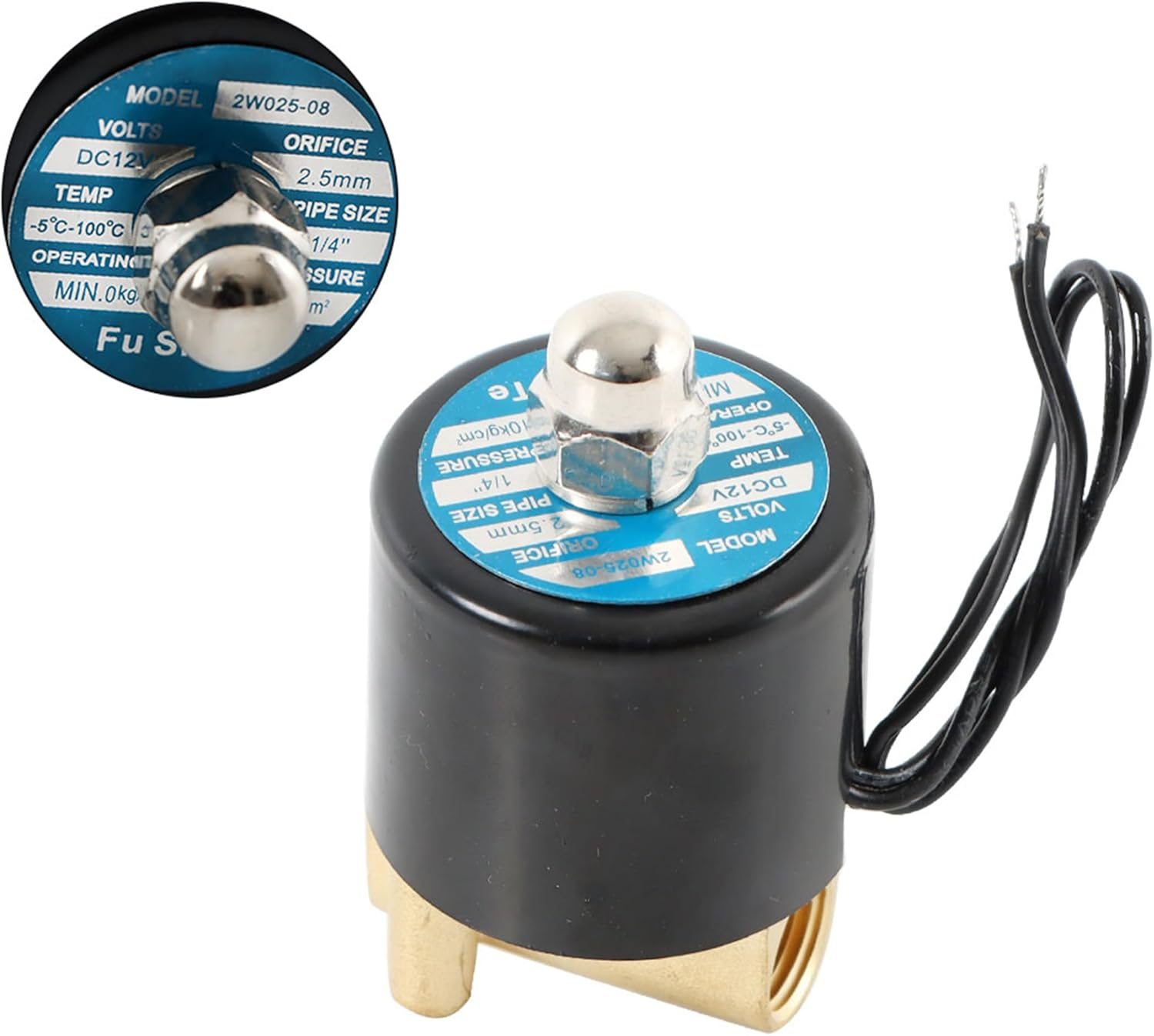 Electric Solenoid Valve 1/4 12V DC DN8 Normal Closed Electric Solenoid Valve Water Air Brass image number 1