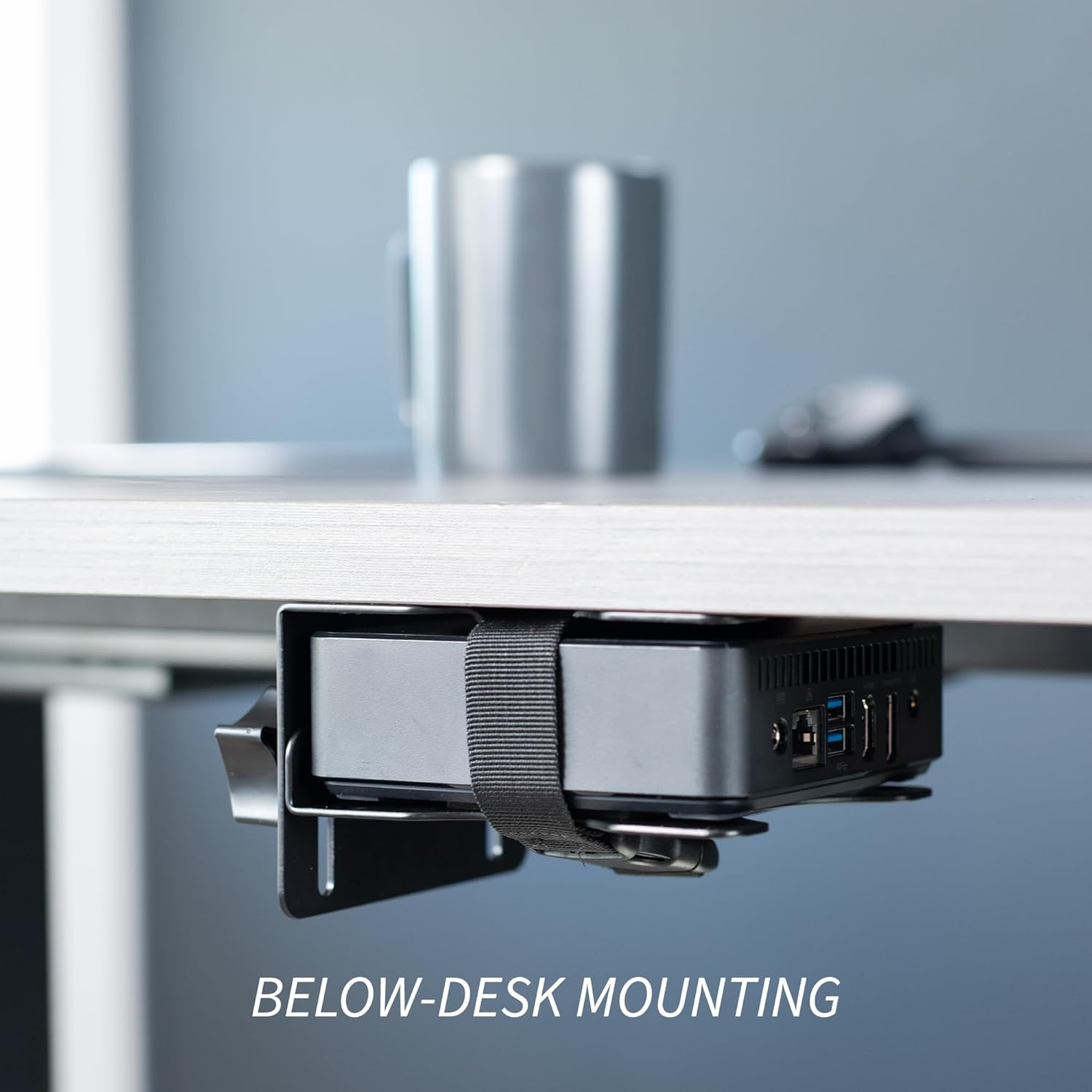 VIVO Adjustable Thin Client Mini PC Mount Bracket, CPU VESA under Desk and Monitor Arm Computer Holder, Black, MOUNT-PC05C image number 4