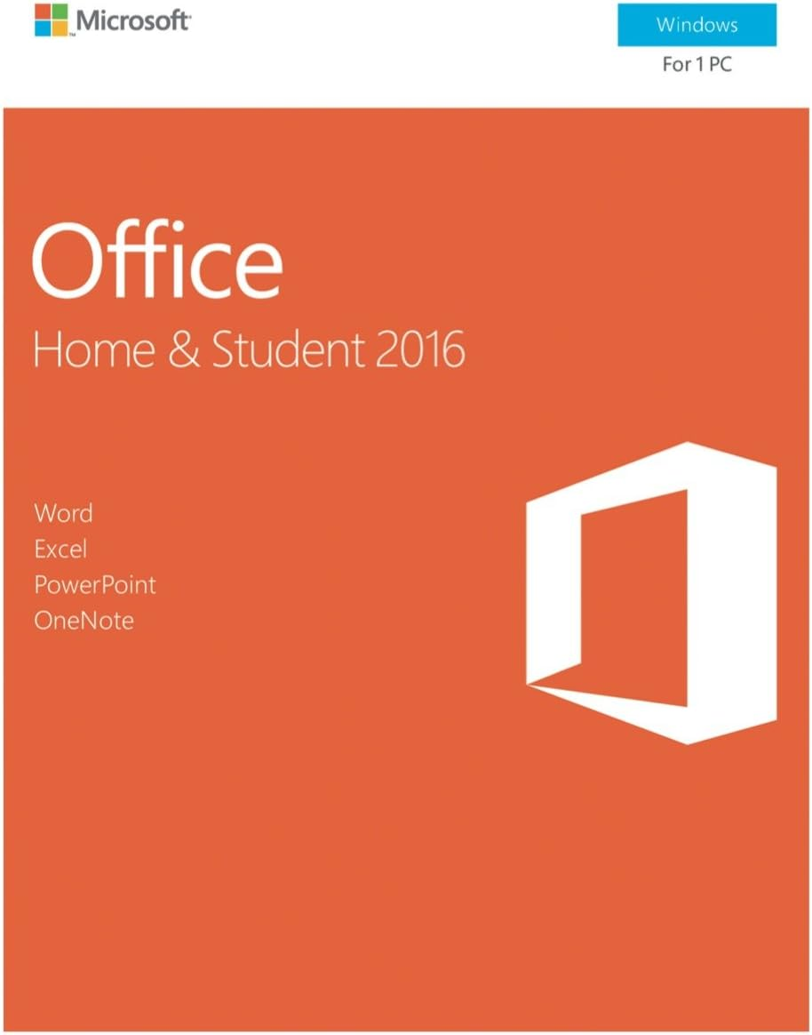 Microsoft Office 2016 Home & Student for Windows, One Time Purchase 1 User
