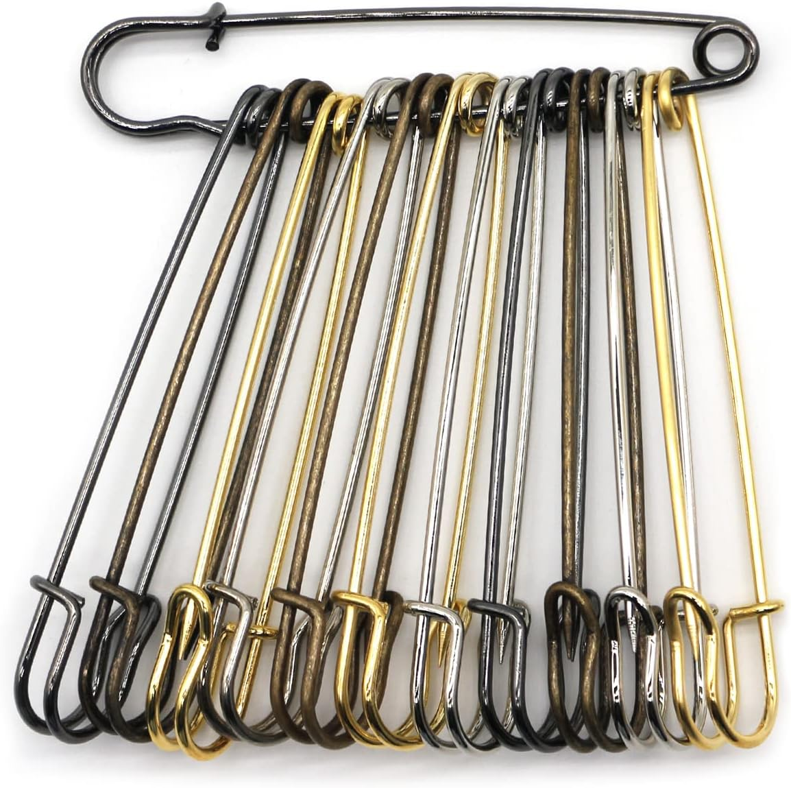 Vrupin 16Pcs Extra-Large 4Inch Safety Pins for Crafting, Heavy Duty Blanket Pins Bulk Steel Fasteners for Blankets Crafts DIY Craftsmanship Skirts Kilts Brooch Making image number 4