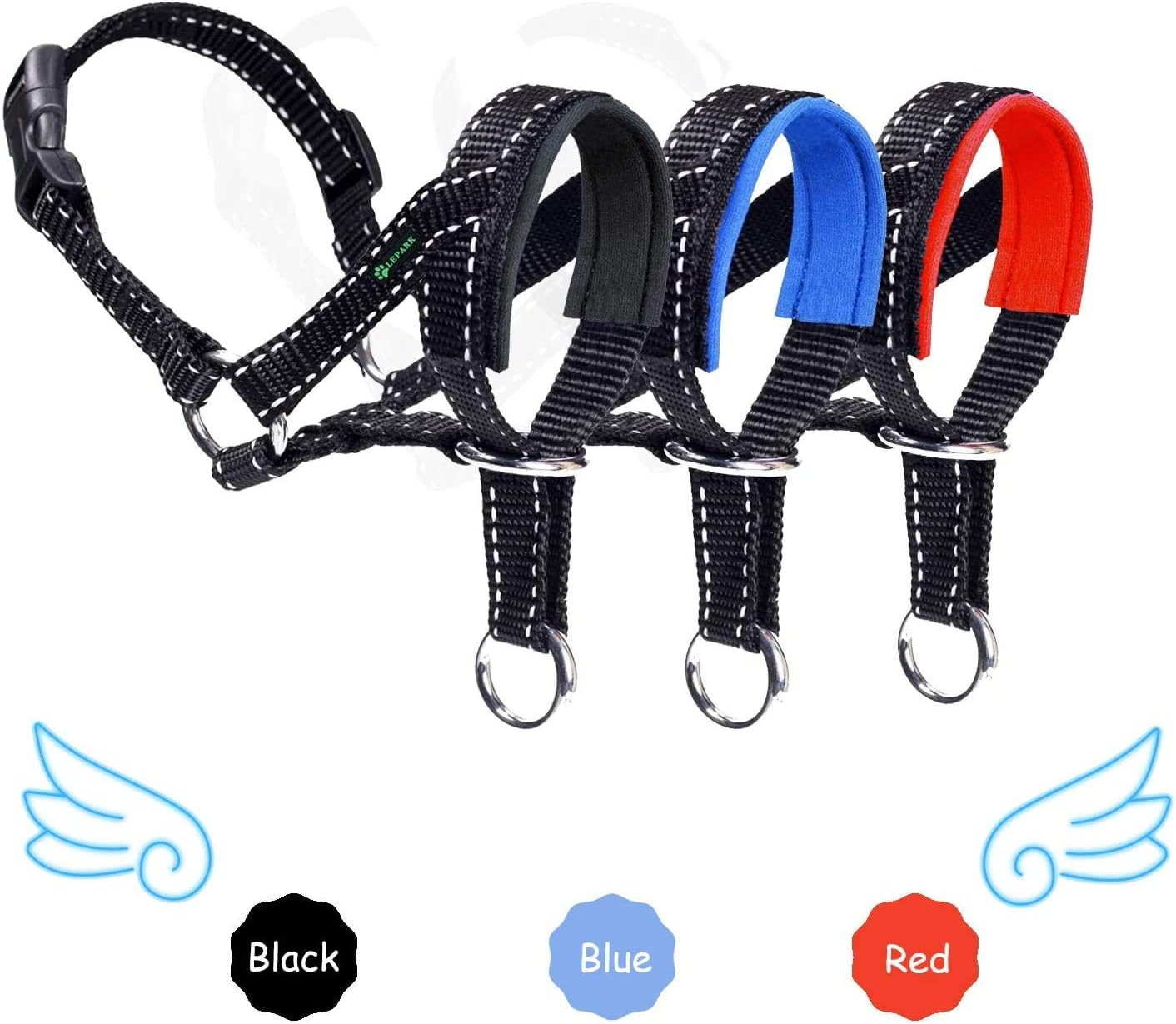Dog Head Halter with Reflective Safety Strap Stop Dog'S Pulling, Dog Head Collar for Small Medium Large Dogs(M,Black) image number 2
