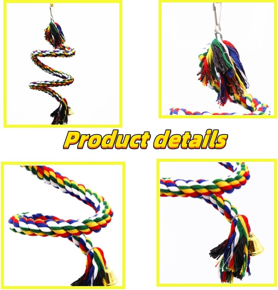 16 Pcs Bird Toys,Parrot with Colorful Chewing Shredding Foraging,Perches,Parakeet Toys for Rope Bungee image number 3