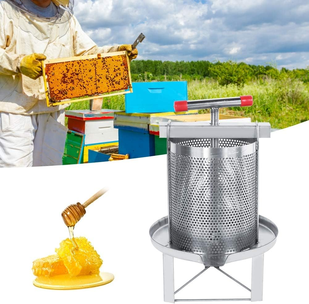 Beekeeping Tools Manual Mesh Honey Wax Press,Stainless Steel Household Manual Honey Presser Wax Press Beekeeping Tool with Filter Making Equipment for Self in Home image number 5