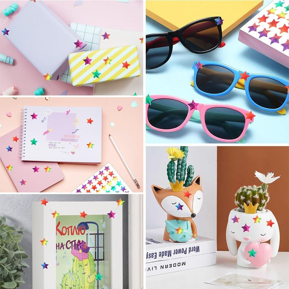 1920 Holographic Rainbow Small Star Stickers for Kids Reward, Gradient Star Stickers Cute Stickers for Crafts Classroom Office, Self-Adhesive Reward Stickers Incentive Stickers for Behavior