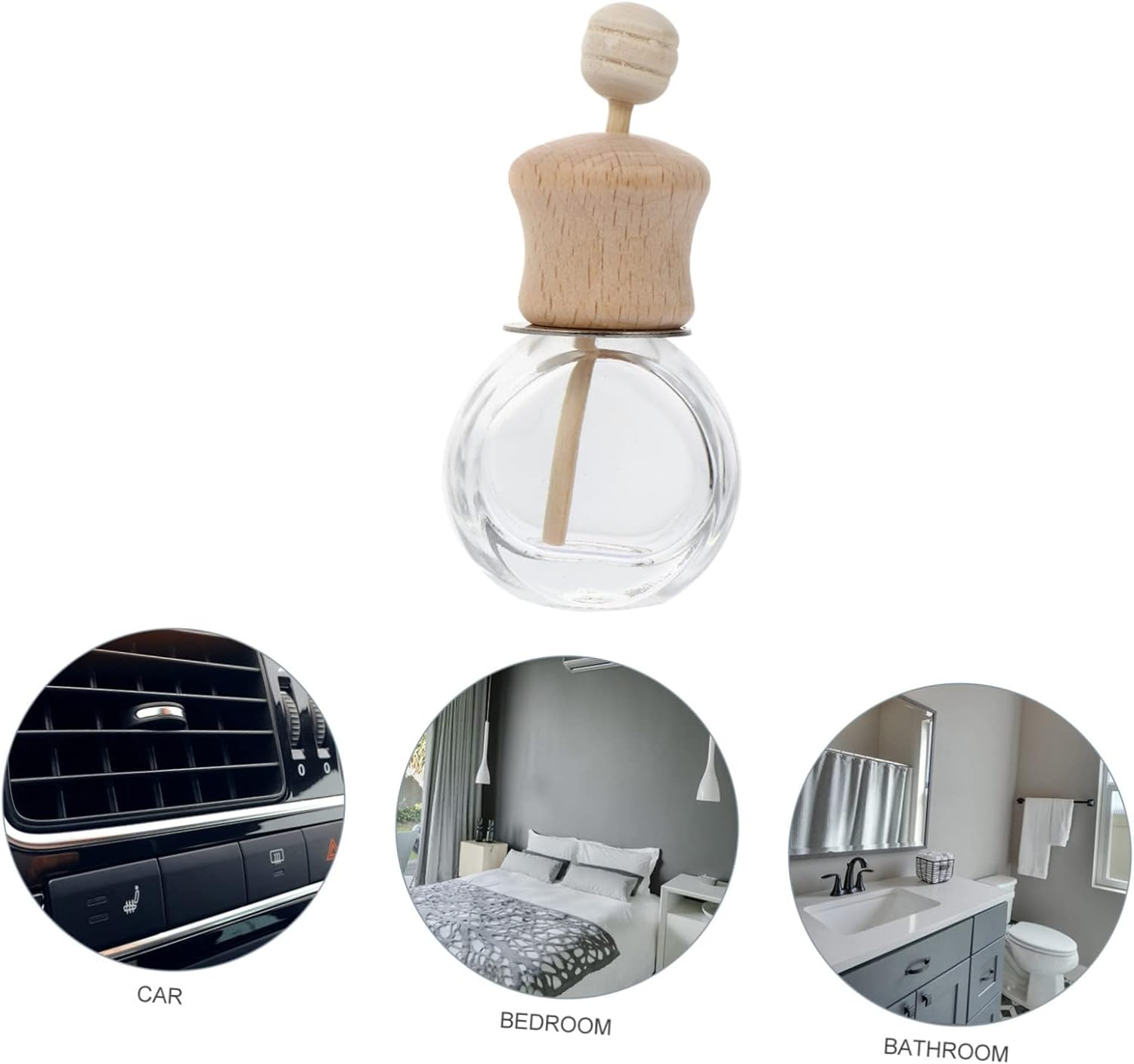 GARVALON 3Pcs Car Perfume Empty Bottle Aromatherapy Fragrance Bottle Home Car Air Freshener image number 2