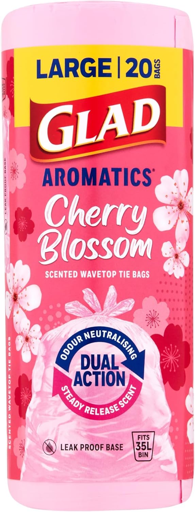 GLAD Aromatics Kitchen Tidy Bags, Cherry Blossom, Fits Large 35L Bins (Pack of 20) image number 3