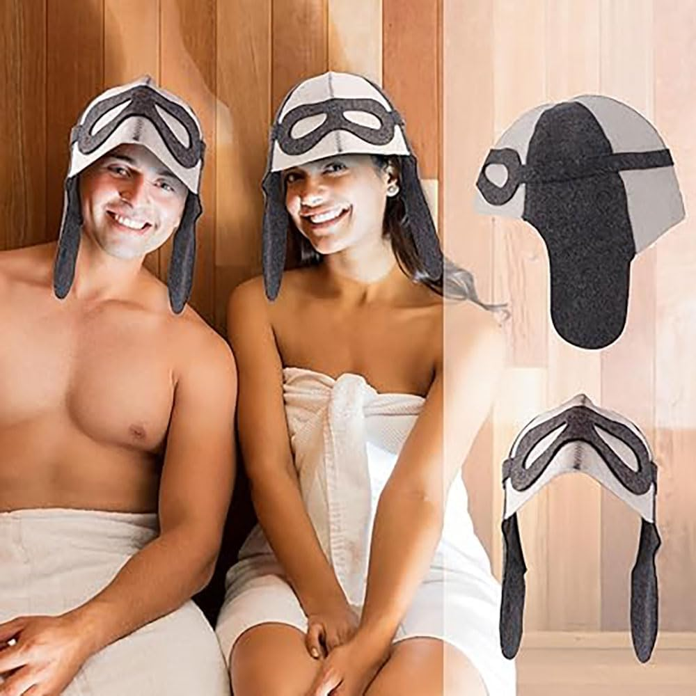 Lyhaogao Creative Felt Sauna Hat for Men and Women, Breathable Wool Pilot Cap for Steam Room Thermal Insulation Headwear for Sauna Sessions, Hot Yoga, Relaxation, Lightweight and Sweat Wicking Design image number 3