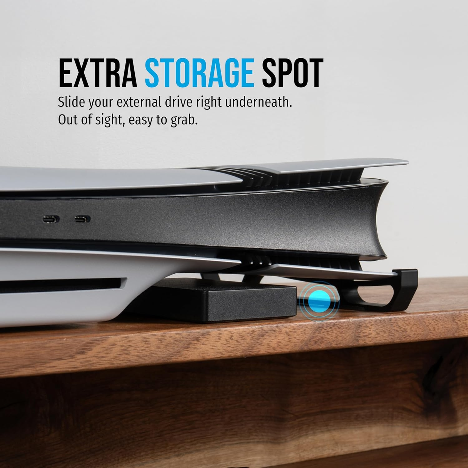 Glistco Skates - Horizontal Stand for PS5 Pro Compatible with Disc & Digital Edition (Black) image number 6