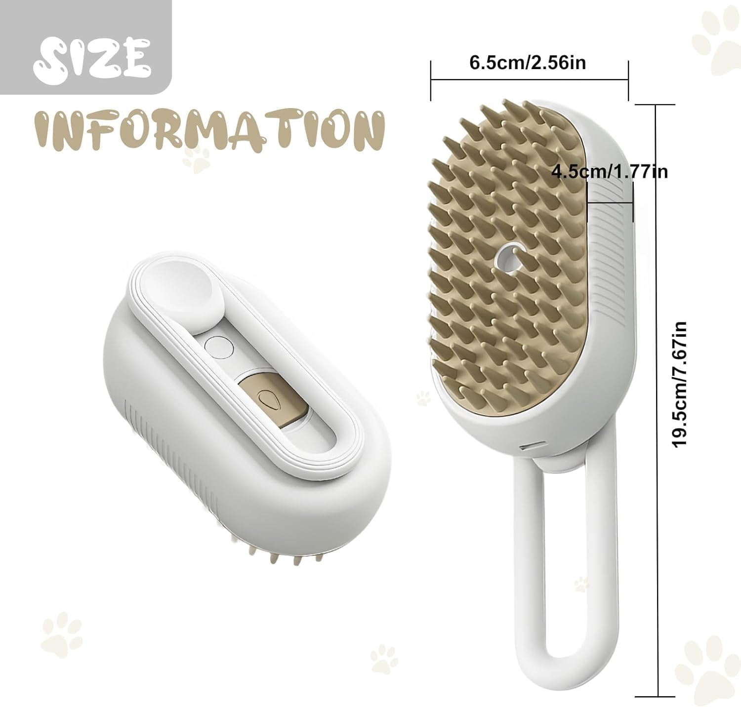 Steam Cat Brush Dog Brush, Detachable 3 in 1 Cat Steam Brush, Pet Grooming Brush with 360 Rotating Handle Easy Combing, Pet Brush to Hair Removal, Steam Cleaning, and Gentle Massage image number 2