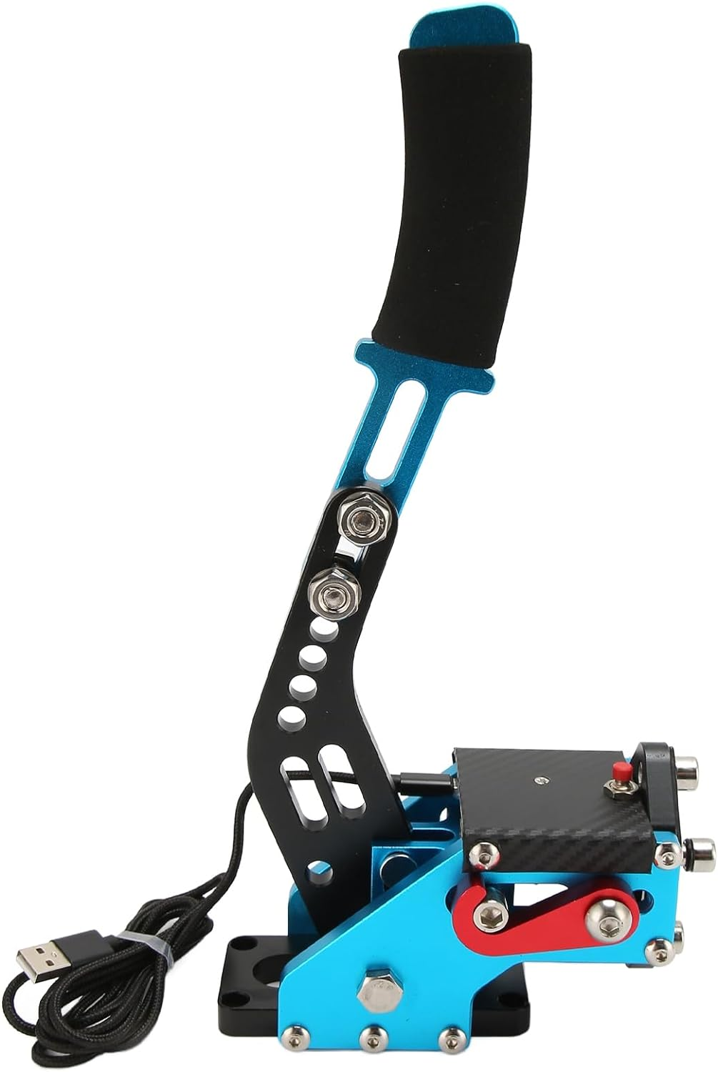 64 Bit USB PC Handbrake, 2 in 1 Sim Racing Game Handbrake, Professional Gaming Peripherals PC Handbrake Non- plus Hall Sensor for G920, Game (Red)