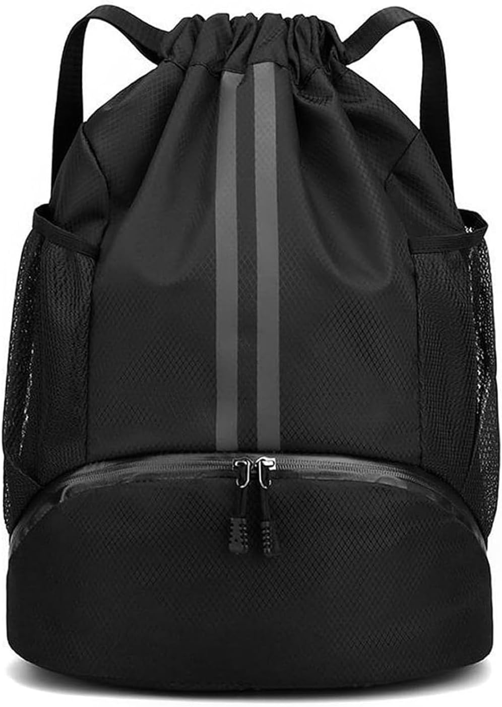 Sports Drawstring Backpack,Water Resistant Lightweight String Gym Bag with Shoes Compartment and Wet Proof Pocket for Women Men.
