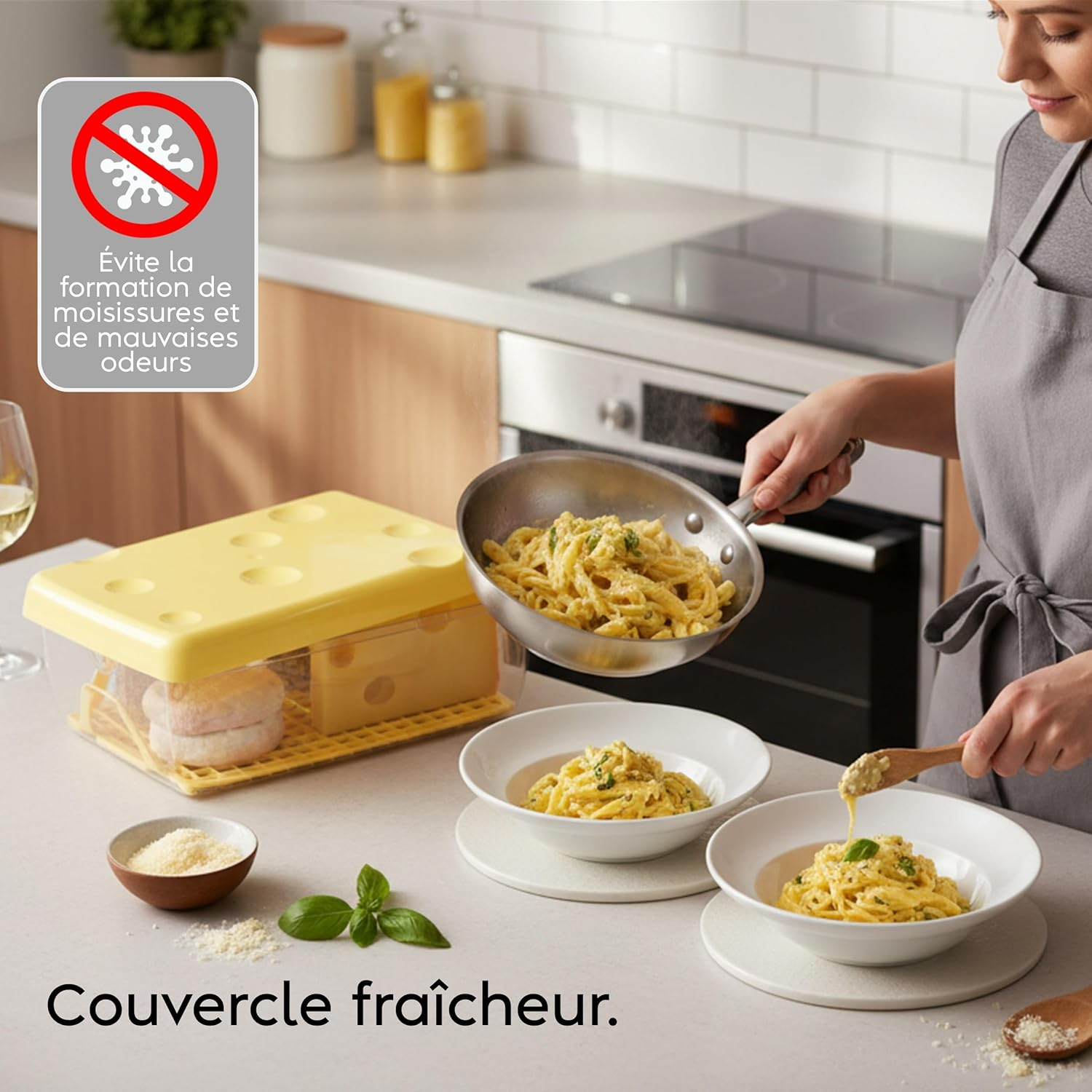 Snips 21395 Cheese Container, 3 Litres, 0% BPA Plastic, Made in Italy, Plastic, Transparent, 3 L image number 4