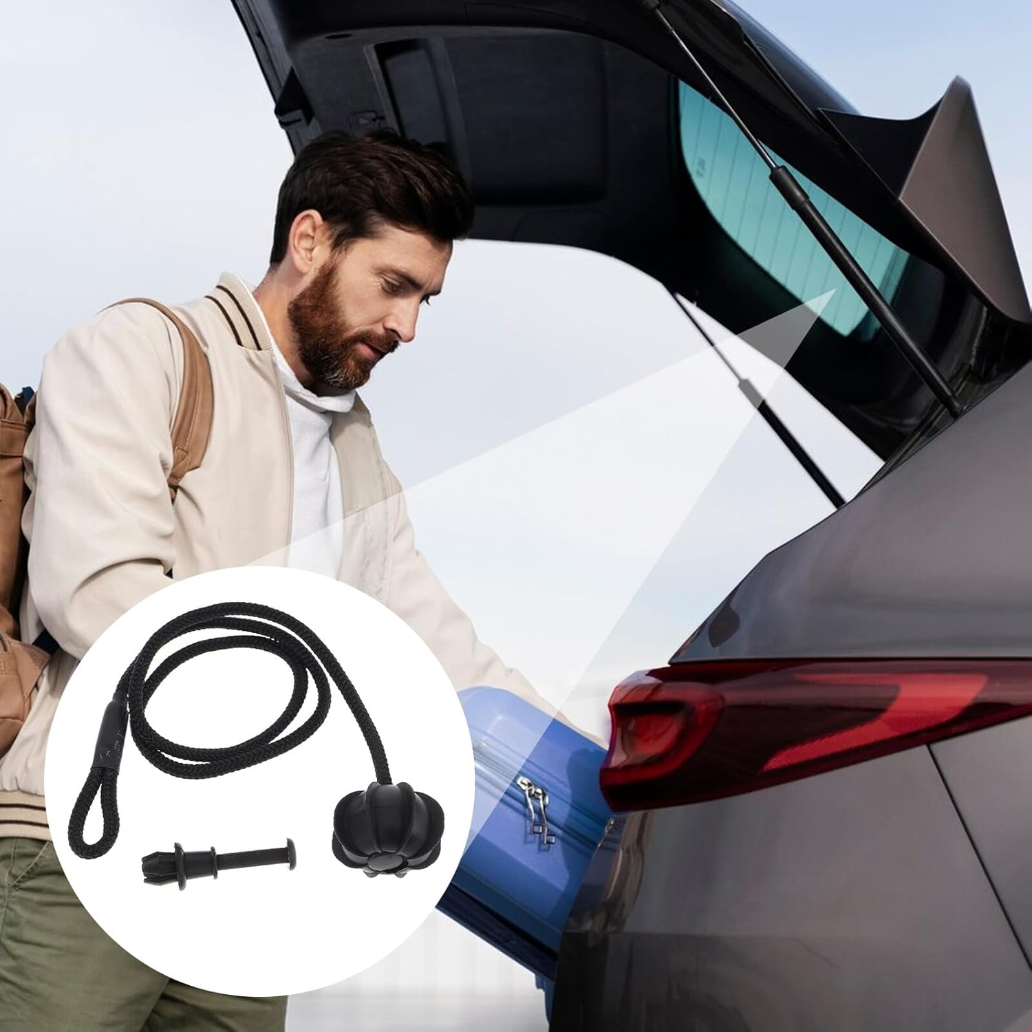 HANABASS 2 Sets Adjustable Car Parcel Shelf String with Hooks Trunk Partition Lanyard for Secure Storage Black Bungee Cords for Car Boot Space-Saving Design with Clips for Versatile Rear image number 6