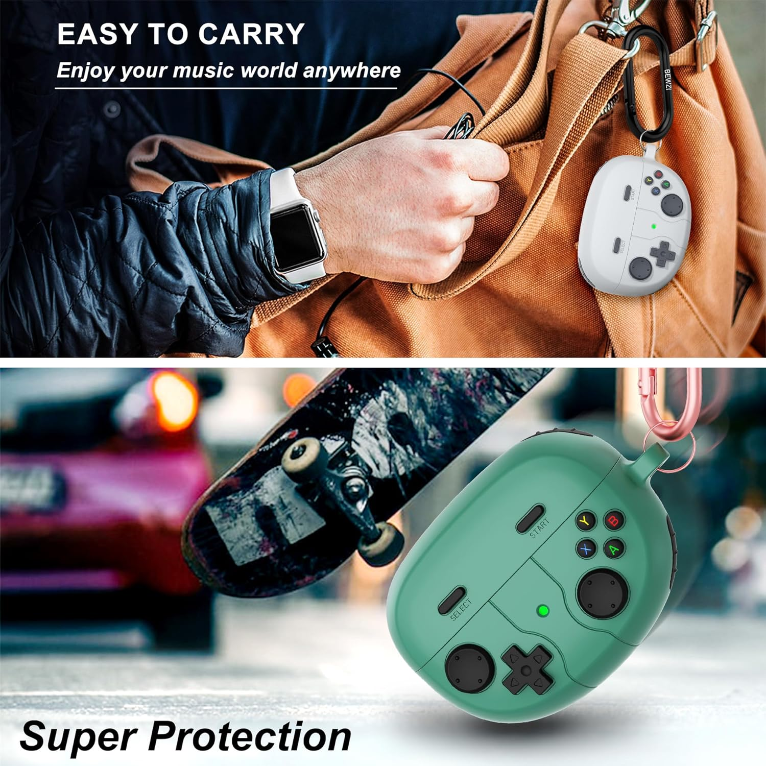 BEWZI for Bose Ultra Open Earbuds Case Cover Ultra Quality Silicone Stylish 3D Creativity Protection Case, Protective Cover for Bose Ultra Open Case (Green) image number 5