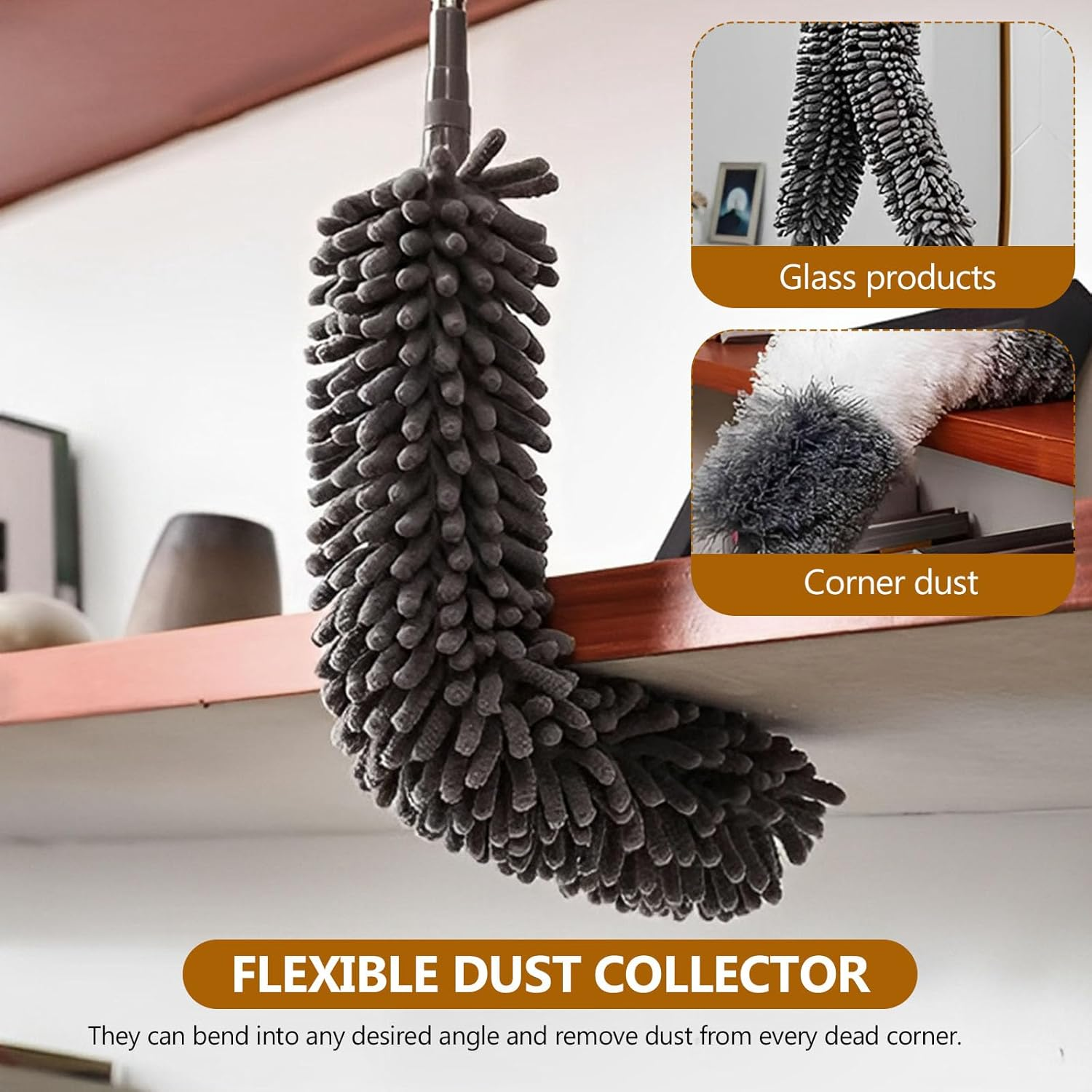 Viitech Washable Telescopic Duster Pack of 6 Long Extendable up to 2.8 M Telescopic Duster Washable for Gaps Blankets Cobwebs image number 2