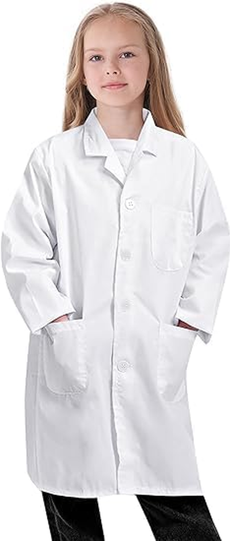 Kids Doctor Lab Coat, Girls and Boys Doctor White Lab Coat Costumes - 3/4 Length Lightweight Lab Coat, Halloween Doctor Lab Costume Suitable for 130Cm - 155Cm Children image number 4