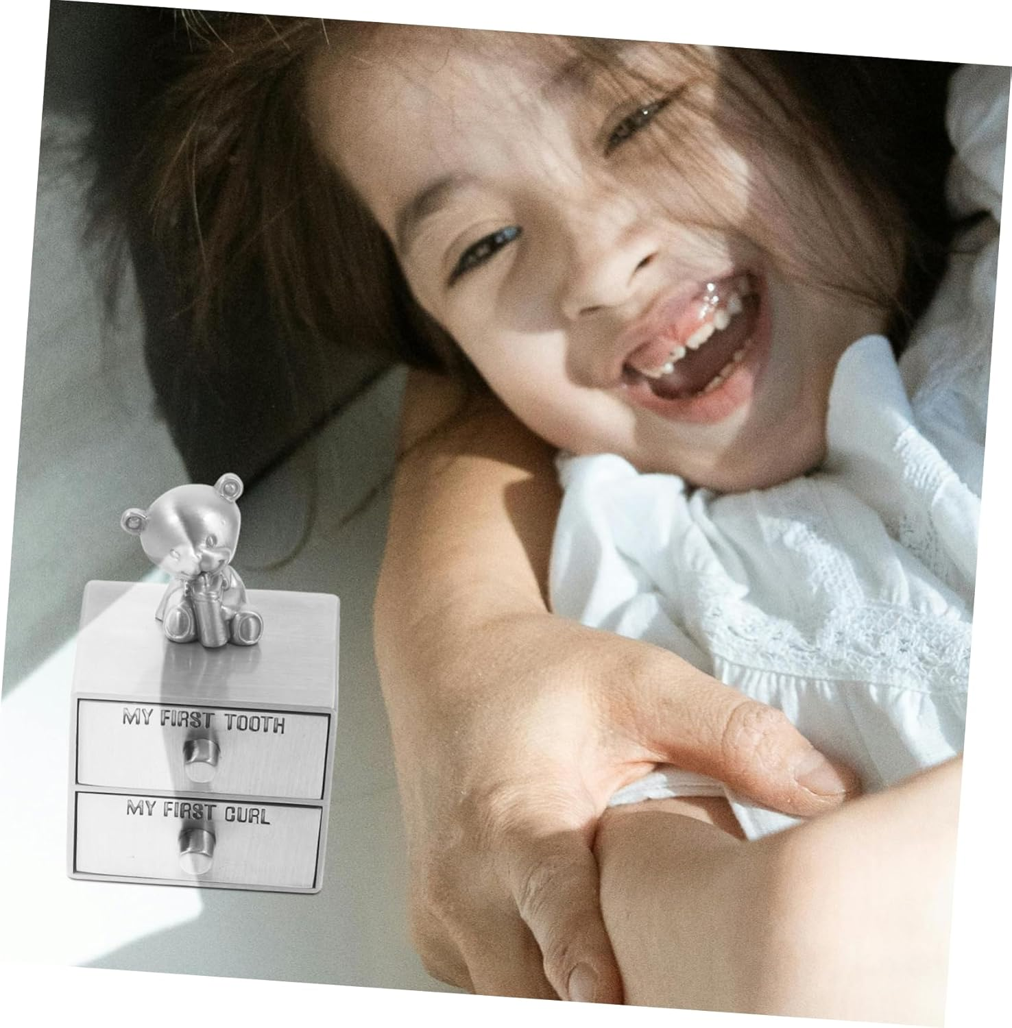 Yardwe Teeth Storage Box Metal Drawer Type First Tooth Box Keepsake Organizer image number 5