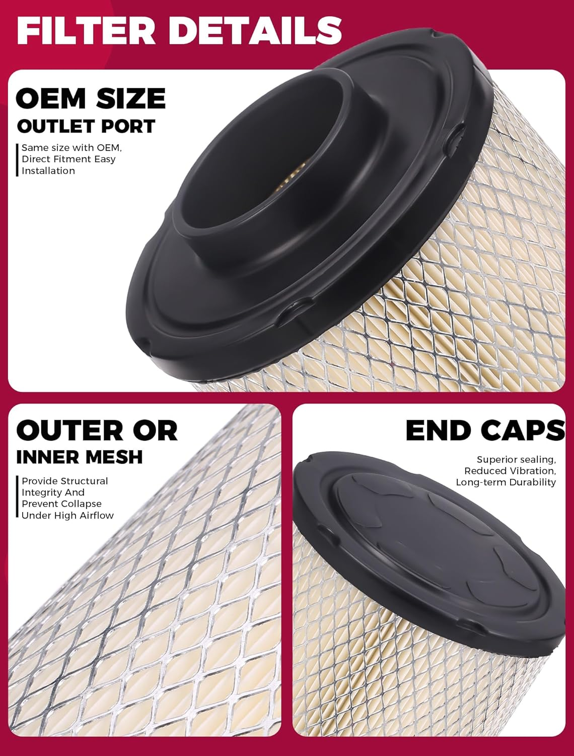 Air Filter for Polaris Ranger 570 Ranger Crew 570 ETX 570-6 Sportsman Ace 570 7082037 2521372 Air Cleaner image number 1