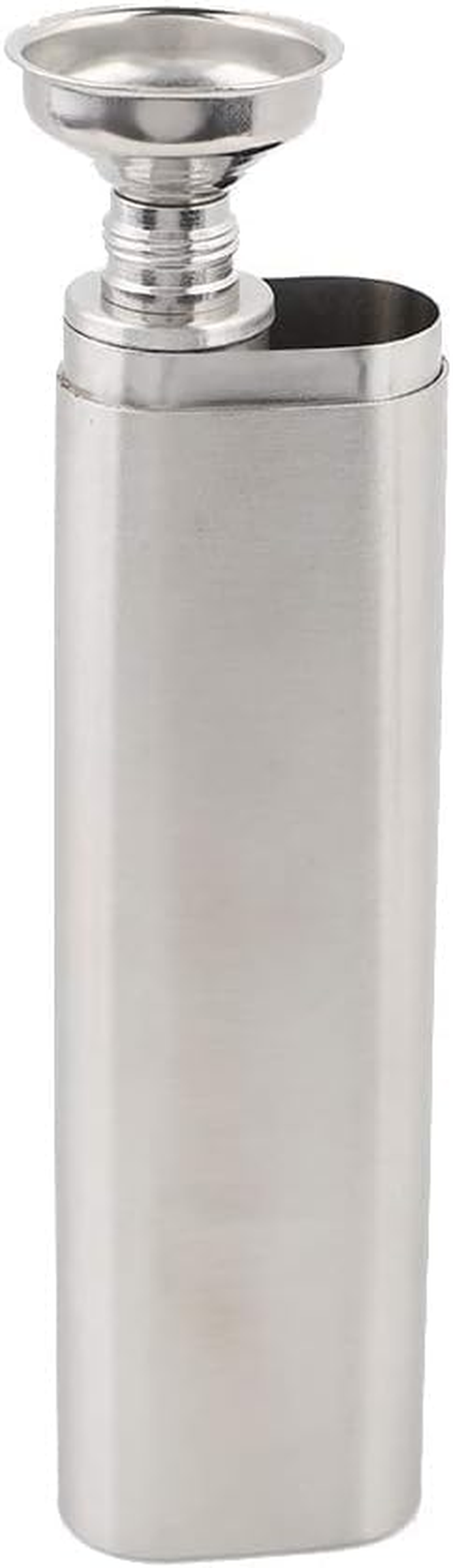 Two Tubes Stainless Steel Hip Flask and Cigar Holder Humidor Tube Travel Carry Case (Platinum, 18 * 4.5 * 2.5CM)