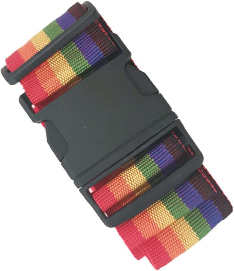 GLEAVI 4Pcs Rainbow Luggage Straps Sturdy Buckle for Suitcases and Bags Colorful Travel Packing Straps for Secure Bundling