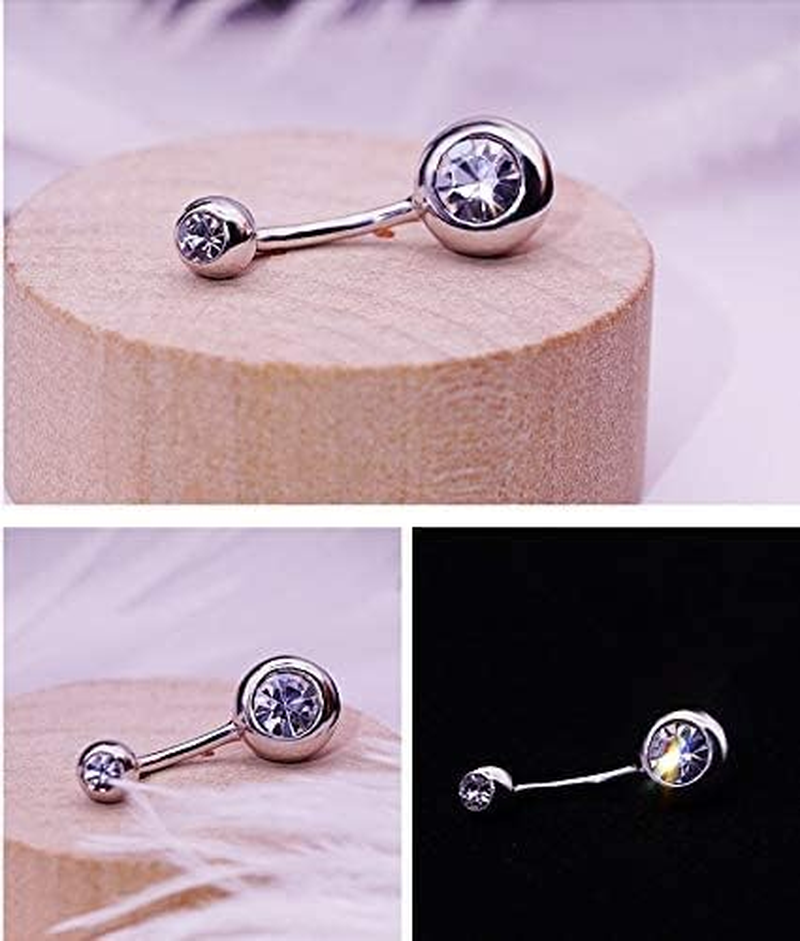 Briana Williams 14G Belly Button Ring Belly Button Piercing Belly Rings Surgical Stainless Steel Belly Navel Rings Body Jewelry for Women Silver Gold