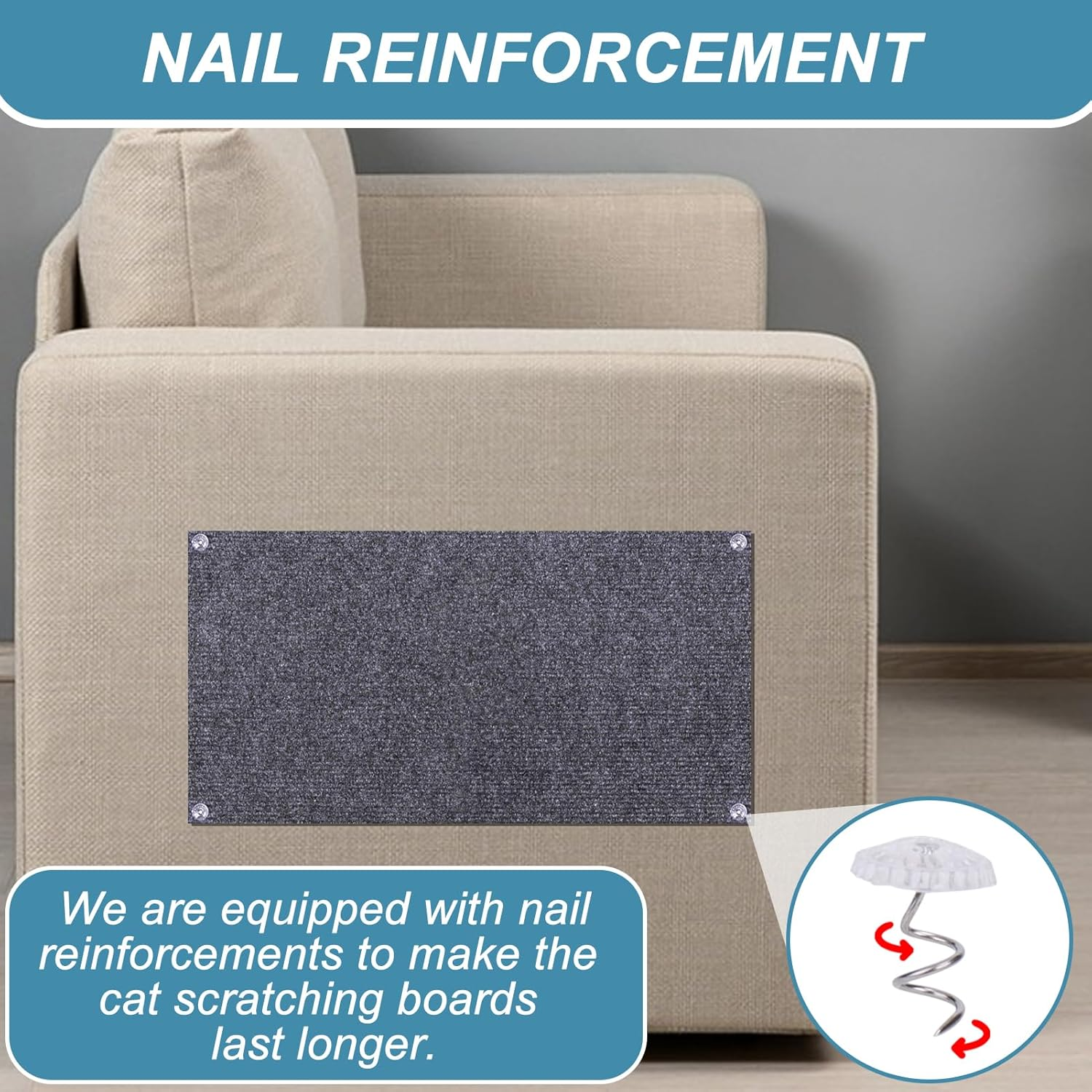 XANGNIER DIY Climbing Cat Scratcher Mat,3 Pack Trimmable Self Adhesive Cat Scratching Pads,23.6"X11.7"Cat Scratching Protector Board for Couch Furniture Wall Corner Cat Tree Post Carpet Shelf Shelves image number 1