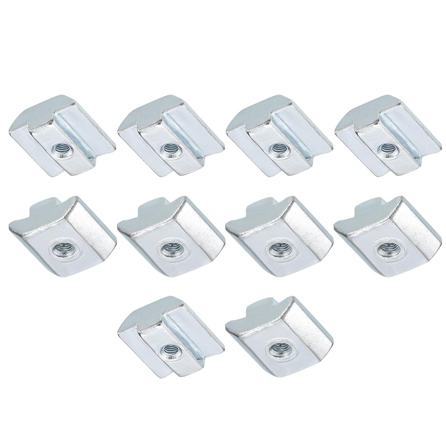 MEZOKUCEL 20Pcs - Nickel Plated Carbon Steel T Slot Bolts, Hammer Head Fastener, Sliding T Nuts for T-Slot Aluminum Extrusion Profile Carbon Steel T Slot Nut for 3D Printer CNC Milling Machine (M8)