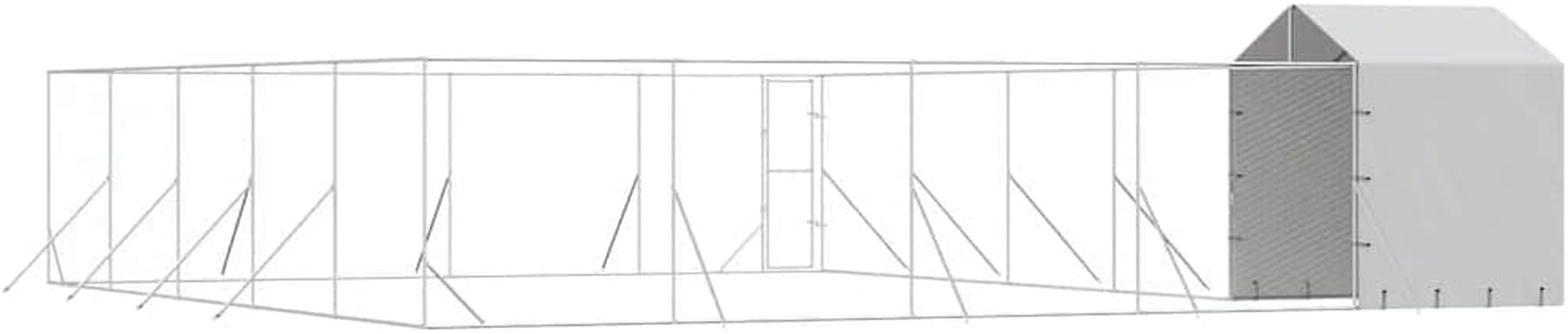 Outdoor Dog Kennel with Roof 10X10X2.5 M Galvanised Steel Pet Shelter Enclosure image number 6
