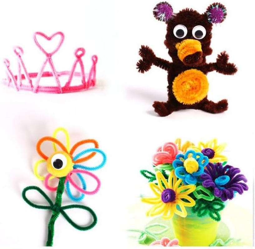 1200Pcs Arts & Crafts Supplies for Kids- Craft Kits with Pipe Cleaners, Pom Poms for Crafts, Popsicle Sticks for Craft, Craft for Kids Ages 4-8 Girls & Boys Birathday Gifts image number 3
