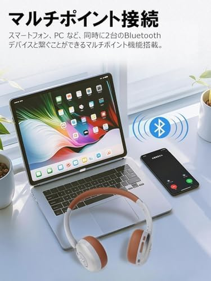 Earaku Wireless Headphones (2025 Limit Breakthrough Spatial Audio/Anc Noise Cancelling), Ultra Lightweight, Noise Isolating Wireless Earphones, Bluetooth V5.4/Multi-Point Connection, Over-Ear image number 5