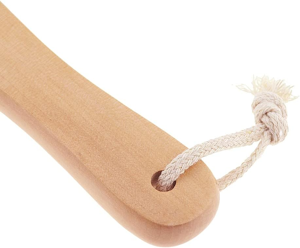 2 in 1 Body Brush Double-Sided Natural Bristle Body Brush Scrubber Long Handle Wooden Spa Shower Brush Bathtub Massage Brush image number 3