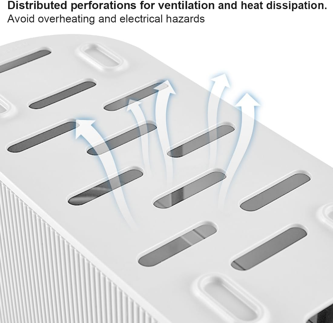 Dynus Cord Organizer Box Nordic Style Cord Box Socket Storage with Cover Household Cable Organizer Multifunctional Cable Storage Box for Powerboard, Cord, Electrical Cable, Wire, Power Strips, USB image number 6