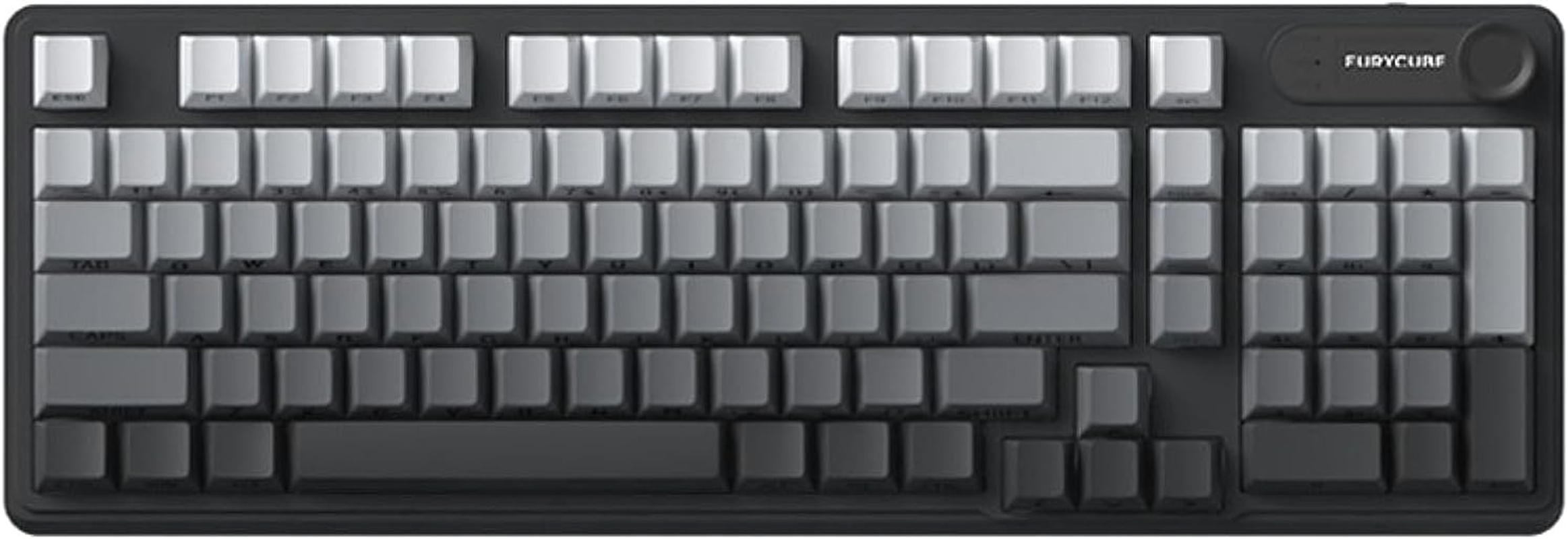 Smliekate Mechanical Feel Membrane Keyboard, RGB Backlight Compact 98-Key Layout, Single Mode Key-Wire Separation, Membrane/All-Around Waterproof, Suitable for Office, Competitive Gaming (Black/White)