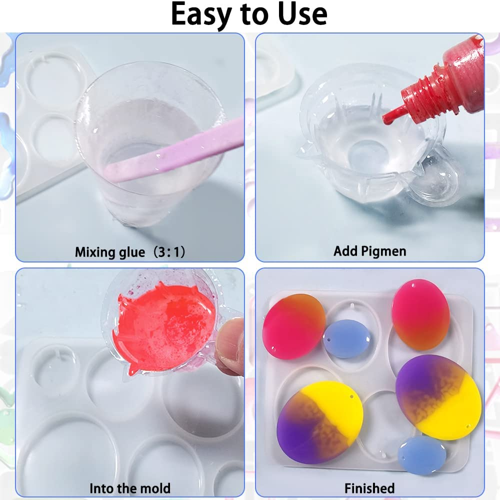 12 Pcs Earring Silicone Moulds for Resin, SENHAI Variety Size Resin Earring Moulds with Hole, Jewelry Moulds Silicone for Making Jewelry, Earrings, Pendants with 360 Pcs Earring Accessories image number 4