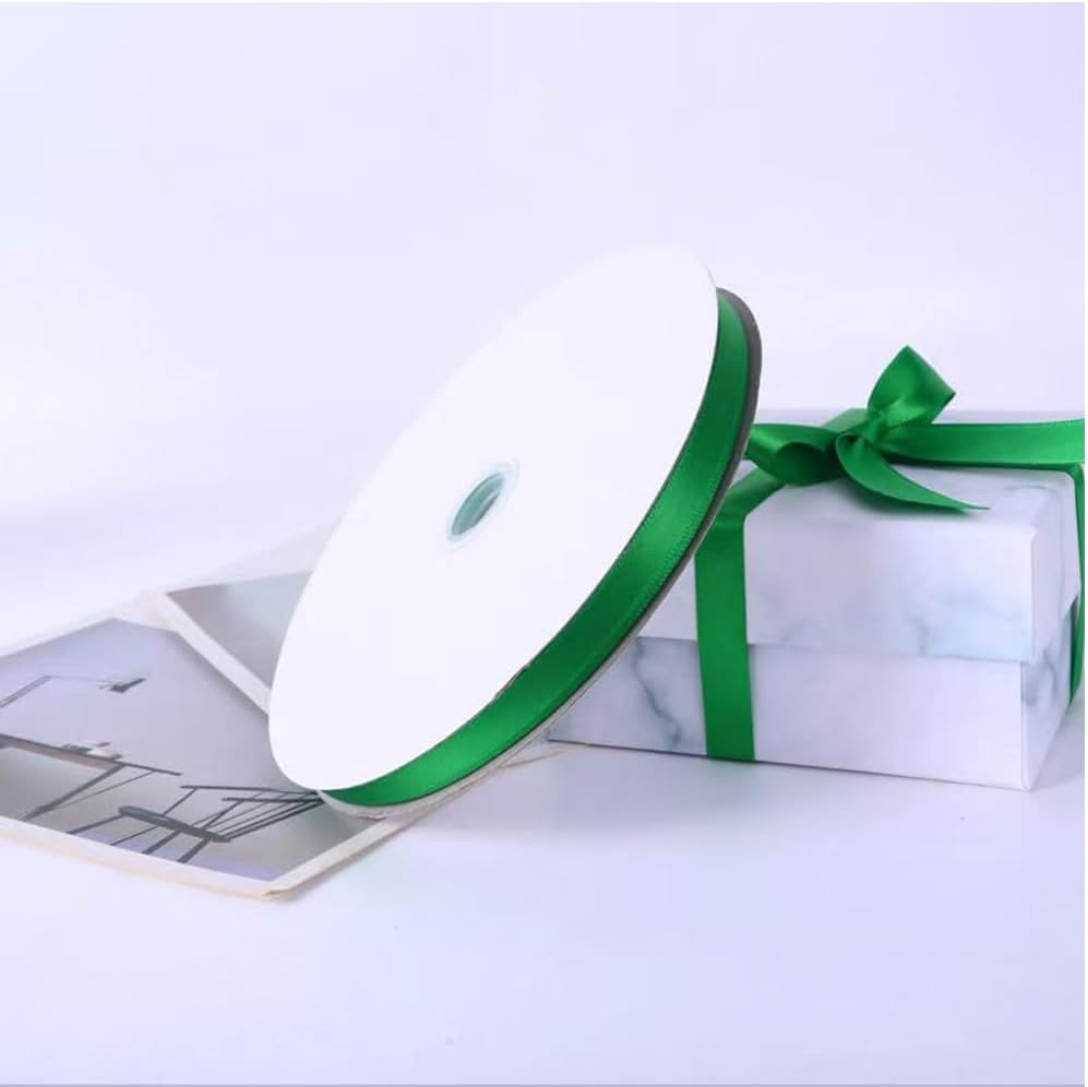 Satin Ribbon, 3/8Inch(10Mm) X 100Yards Double Sided Solid Polyester Ribbon Roll for Gift Wrapping Invitation Floral Arrangement Hair Balloons Craft Sewing Wedding Party Home Decoration (Green) image number 4
