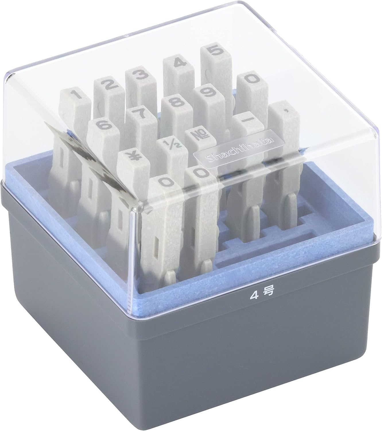 Shachihata GRN-4G Rubber Stamp with Handle, Connecting Type, Number Set, Gothic Body, No. 4, Stamp Face 0.2 X 0.1 Inches (4.0 X 3.2 Mm) image number 2