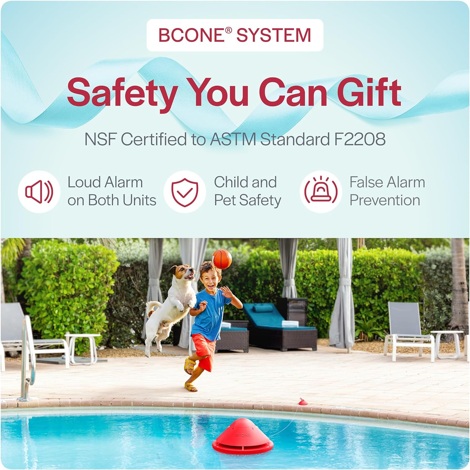 Lifebuoy Bcone Smart Floating Pool Safety Alarm System with Extra Buoy, Works with Alexa and Google Assistant. Wi-Fi Connectivity, App Control from Anywhere. Powerfully Loud Alarm on Both the Pool and Home Units. Quick Installation image number 2